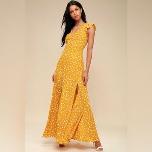 Lulu's Fresh Picked Mustard Maxi Dress